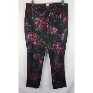 Pearl Georgina Chapman of Marchesa Women's Pants Size 12 Black Floral Lace Pixie